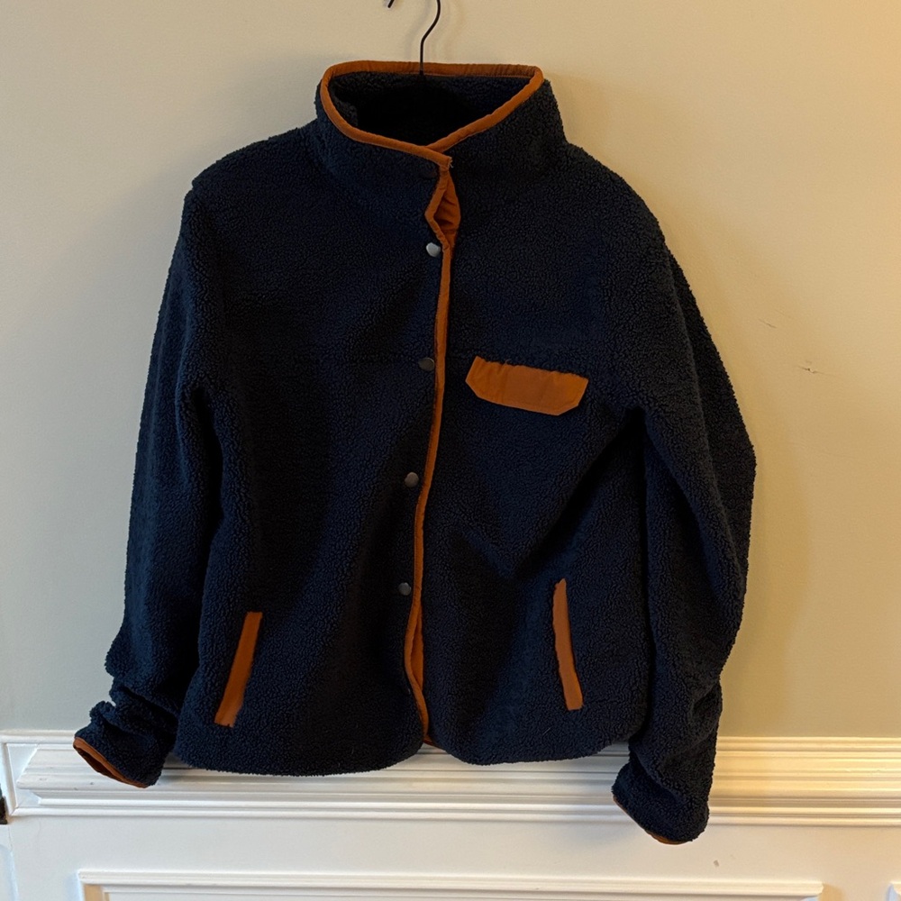Amalli Talli Navy Blue Sherpa Jacket, medium